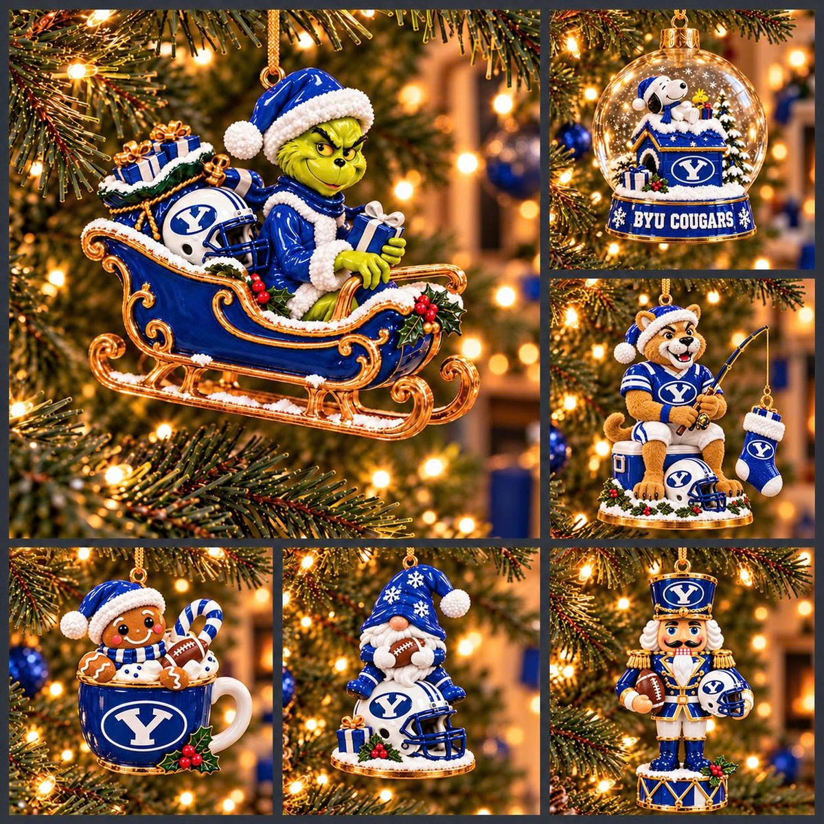 BYU Premium Christmas Tree Ornament Set DNBN